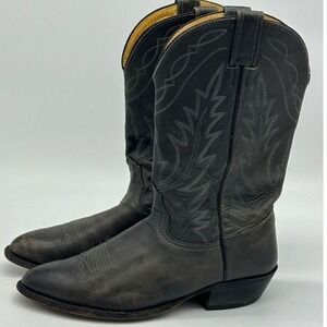 Nocona Leather Boots Mens‎ 9 D Dark Grey Western Cowboy Mid-Calf Rodeo